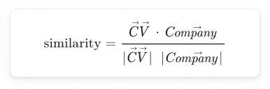 Cosine similarity formülü