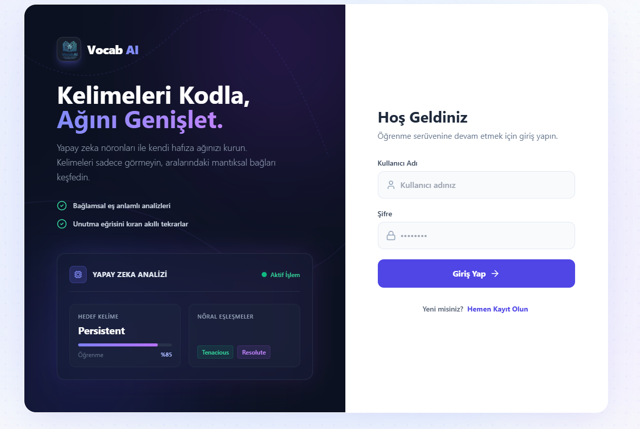Vocab AI - Akıllı Kelime Öğrenme Platformu